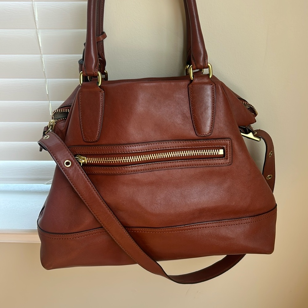 Coach Brown Leather Satchel with Gold Hardware - Picture 6 of 6